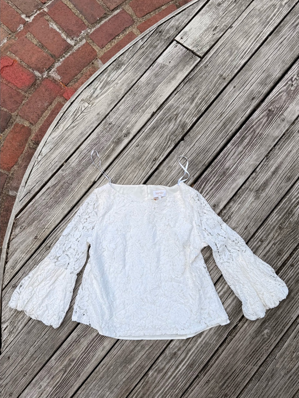 Laundry By Shelli Segal White Lace Top